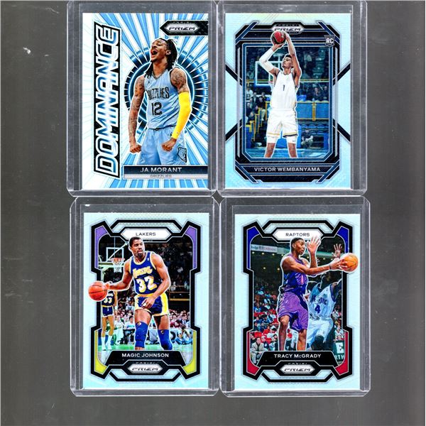 Panini Silver Prizms: Victor Wembanyama, Ja Morant, Tracy McGrady, & Magic Johnson