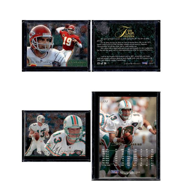 Joe Montana & Dan Marino 1995 Flair & Flair Preview Cards