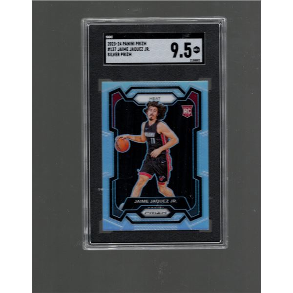 Jaime Jaquez Jr. Silver Prizm RC 2023-24 Panini Prizm #137 Graded SGC 9.5 MT+