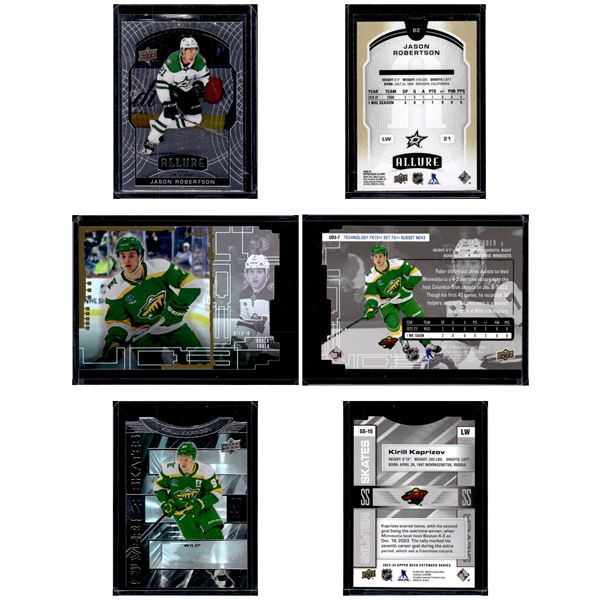 Jason Robertson ROOKIE CARD, Brock Faber ROOKIE DIE CUT CARD,&  Kirill Kaprizov  Silver Skates