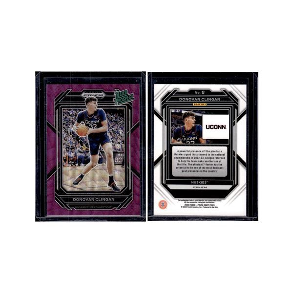 Donovan Clingan RATED PROSPECT 2023-'24 Panini Prizm Draft Picks Purple Wave #8.
