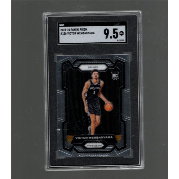Victor Wembanyama 2023-24 Panini Prizm RC #136 Graded SGC 9.5 Mint+