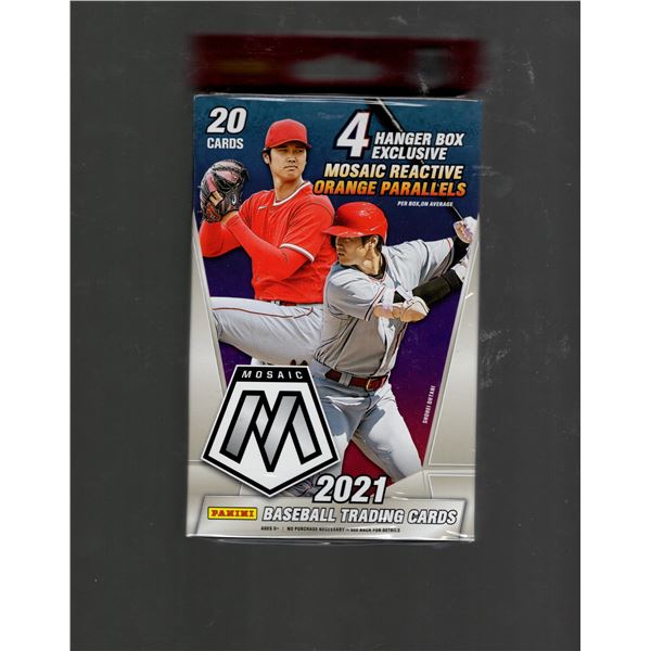 2021 Panini Mosaic Baseball Hanger Box - 4 Reactive Orange Parallels