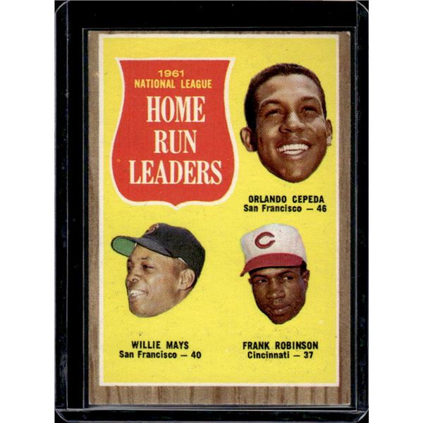 1962 Topps 1961 NL Home Run Leaders Mays, Robinson, Cepeda
