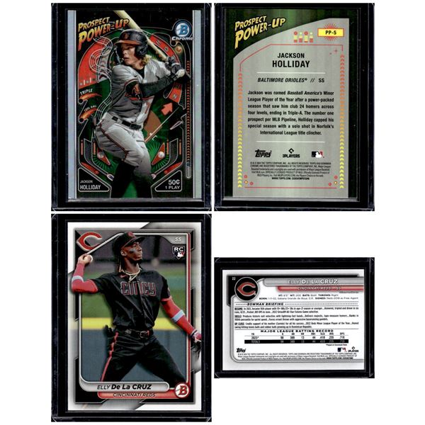 Elly De La Cruz Bowman Paper RC & Jackson Holliday Prospect Card