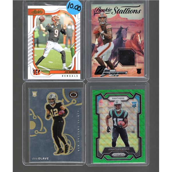 Panini NFL Patch/Parallel Cards: Burrow, Mingo, Olave