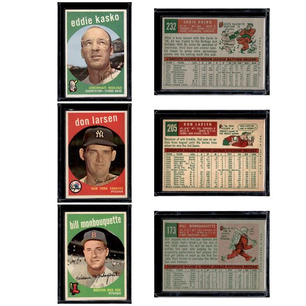 3 1959 Topps Baseball Cards