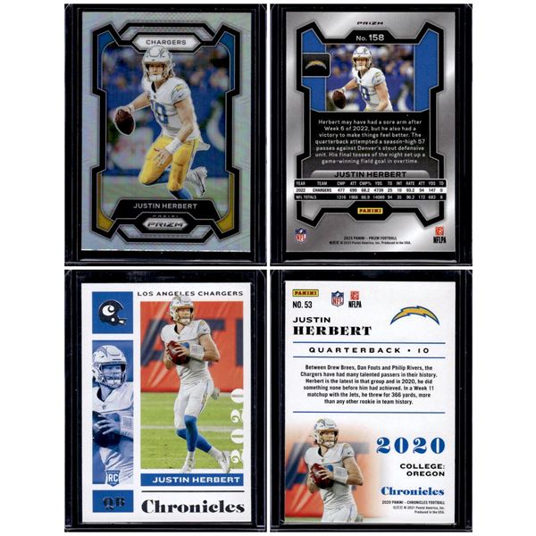 Justin Herbert Chronicles RC #53 & Silver Prizm #158