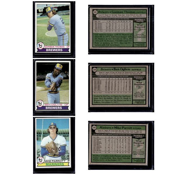 3 1979 Topps Baseball Cards