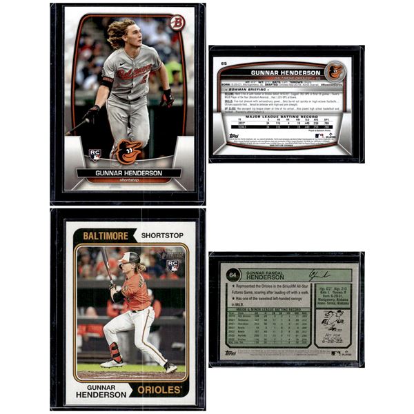 2 Gunnar Henderson RCs Bowman Paper & Heritage