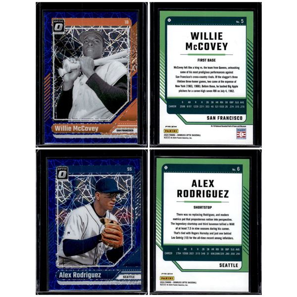 Donruss Optic Blue Velocity Prizms Willie McCovey & Alex Rodriguez