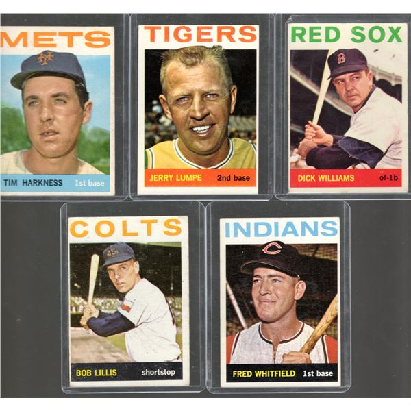 Lot of 5 1964 Topps Baseball Cards