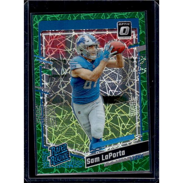 Sam LaPorta Green Velocity RC 2023 Donruss Optic #237