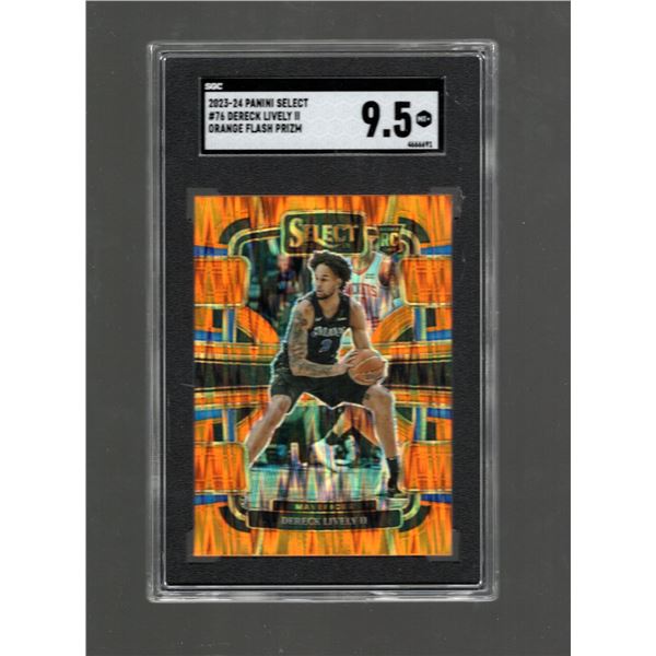 Dereck Lively Select Orange Flash Prizm RC #76 SGC 9.5