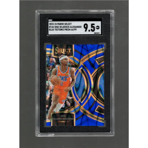 Shai Gilgeous-Alexander Blue Tectonic Prizm /99 #144 SGC 9.5
