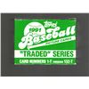 Image 1 : 1991 Topps Traded Series Baseball Set