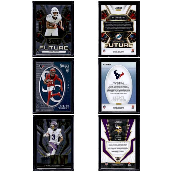 3 NFL Select RC Inserts Achane, Dell, Addison