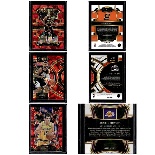 3 Select Red Cracked Ice Prizms Durant, George, Reaves