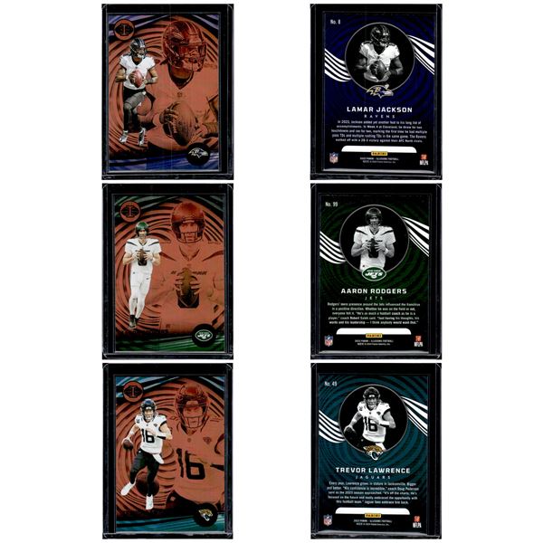 3 NFL QB Illusions Orange Paralles Jackson, Rodgers, Lawrence