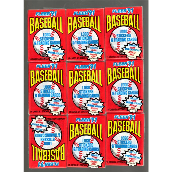 9 Count: 1991 Fleer Baseball Retail Box Packs