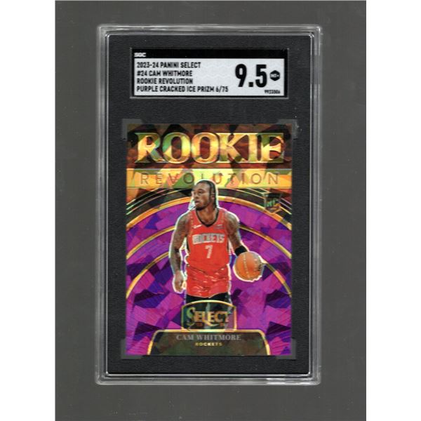 Cam Whitmore Purple Cracked Ice Prizm RC /75 #24 SGC 9.5