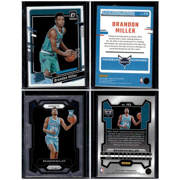 2 Brandon Miller RCs Prizm #152 & Optic #219