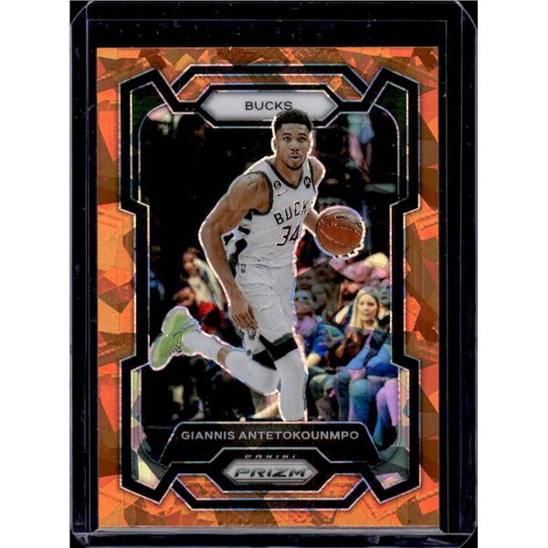 Giannis Antetokounmpo Orange Cracked Ice Prizm #103