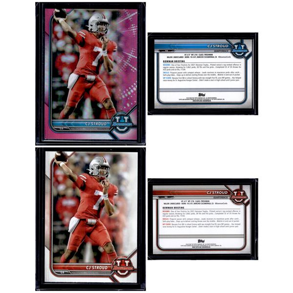 Cj Stroud 2022 Bowman U Pink Refractor & Base #90