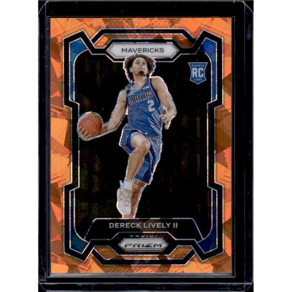 Dereck Lively Orange Cracked Ice Prizm RC #163