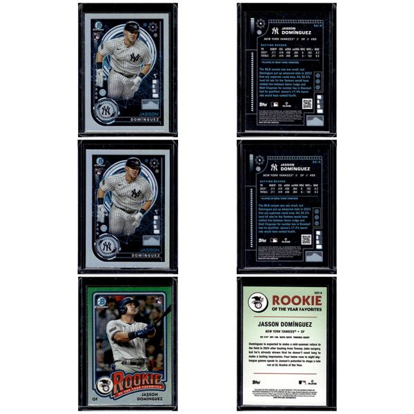 Lot of 3 Jasson Dominguez RCs 2 AI Refractor & ROY Favorites