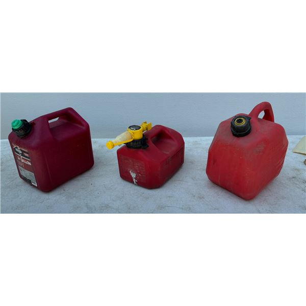 PLASTIC GAS CANS, LOT OF 3