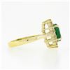 Image 6 : NEW Classic 14k Gold 2.02 ctw Oval Emerald Solitaire w/ Round Diamond Halo Ring