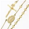 Image 7 : NEW 14k Gold Long 26" Polished Bead Our Lady of Guadalupe Rosary Crucifix Chain
