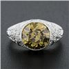 Image 3 : Antique Platinum GIA 2.64 ctw Old European Fancy Color Diamond Engraved Ring