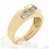 Image 9 : Men's 14K Yellow Gold 1.10 ctw Round Brilliant Channel Set Diamond Wavy Band Rin
