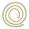 Image 4 : Unisex 14K Yellow Gold 20.5" 4mm Solid Rope Chain Necklace w/ Barrel Push Clasp
