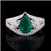 Image 1 : 2.27 ctw Emerald and 0.35 ctw Diamond Platinum Ring
