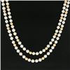 Image 4 : Vintage 38.5" Long 8-8.5mm Pearl & 14k Yellow Gold Polished Bead Strand Necklace