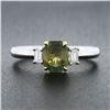 Image 3 : NEW 18k Gold 1.46 ctw GIA Ceylon Alexandrite & Emerald Cut Diamond Engagement Ri