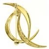 Image 3 : German Solid 14k Yellow Gold 5.9mm Round Cultured Pearl Textured Bird Brooch Pin