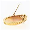Image 5 : Vintage 14k Yellow Gold Carved Shell Cameo Fancy Twisted Wire Brooch Pin Pendant