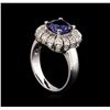 Image 4 : 14KT White Gold 2.25 ctw Tanzanite and Diamond Ring