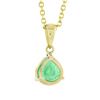 Image 4 : NEW 18k Gold 2.14 ctw GIA Wide Pear Teardrop Emerald Solitaire Pendant & 14k Cha