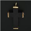 Image 2 : Antique Victorian Large Black Jet Cross w/ 10k Gold End Caps Pin Brooch Pendant
