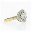 Image 5 : Antique Edwardian 14k TT Gold 1.56 ctw European Diamond Wide Domed Cocktail Ring