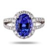 Image 1 : 3.20 ctw Tanzanite and  0.82 ctw Diamond Platinum Ring