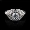 Image 1 : 0.95 ctw SI3 CLARITY E COLOR Diamond Platinum Ring (1.49 ctw Diamonds) EGL USA C