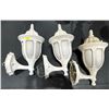 Image 1 : Set of Three Outdoor Scone Lights, White with Frosted Glass 9Dx13H