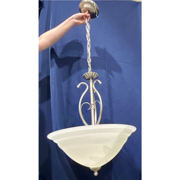 Decorative Indoor Lighting Brushed Nickel and Frosted Glass 19DiaX23H+19H Chain