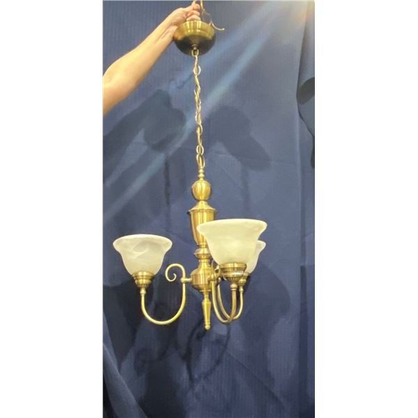 Decorative Indoor Lighting Brushed Brass and Frosted Glass 18Diax20H+17H Chain